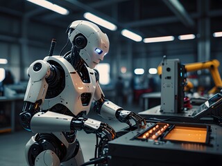 Standing on a mountain, a futuristic man overlooks a modern city, symbolizing ambition and the pursuit of progress.