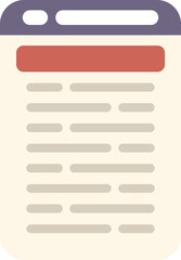 Mobile phone displaying a website page with a headline and text content, perfect for representing online browsing and digital information