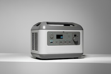 Fototapeta premium ポータブル電源、モバイルバッテリー、発電機、充電、白背景