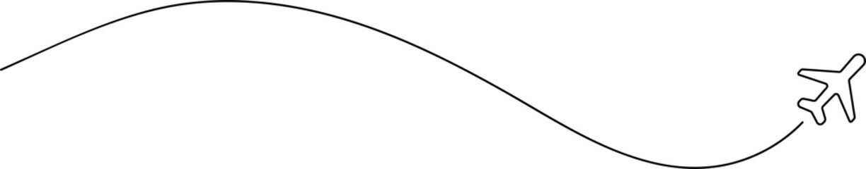 Airplane line path icon, airline, flight