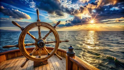 Printed kitchen splashbacks ship steering wheel