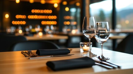 Experience the warmth of cozy wooden interiors, perfect for an intimate dining experience with ambient candlelight.