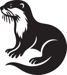 Otter silhouette vector