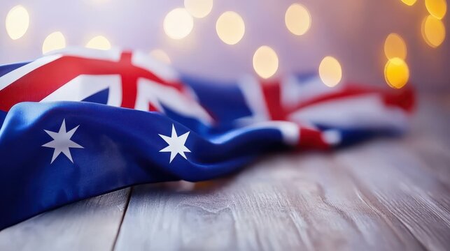 Experience the vibrant colors of the Australian flag as it waves proudly in the wind, showcasing its rich symbolism.