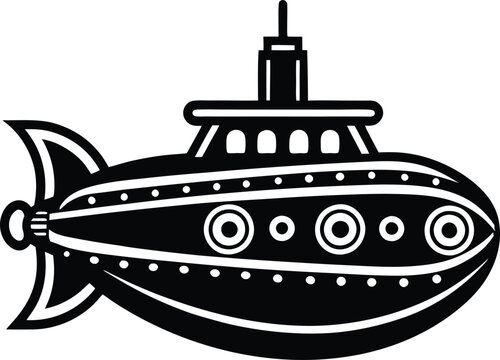 recommend clip art: submarine illustration silhouette logo design concept 