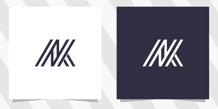 letter nk kn logo design