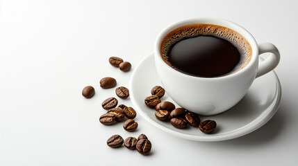 Naklejka premium Black Coffee isolated on white background.