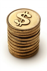 Coin isolated on white background.