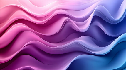 Fototapeta premium Abstract waves in pink and blue hues create a fluid design.