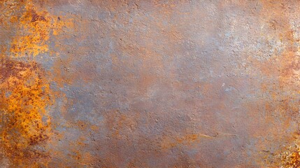 Rusted Metal Texture with Peeling Paint and Grungy Patina on Aged Surface