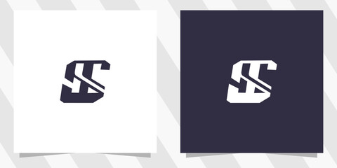 letter sh hs logo design