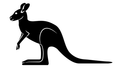 Silhouette of a kangaroo on a white background. Vector icon of a kangaroo for signage, logo, sign and pictogram uses.