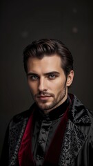 Obraz premium Attractive man dressed as vampire for Halloween