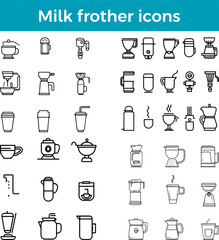 milk frother icon electric handheld foam maker vector coffee latte cappuccino