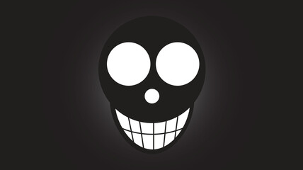 skull design in black and white, white skull