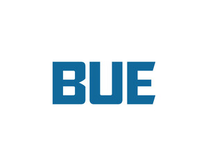 BUE logo design vector template. BUE