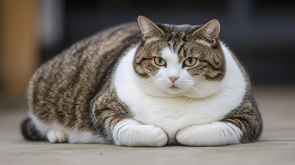 Adorable Fat Cat, Playful and Chubby, with Big Round Eyes