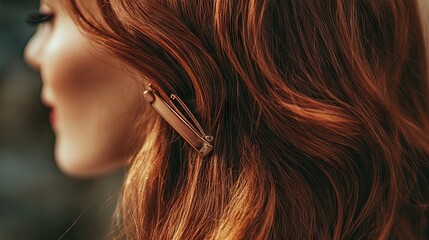 Elegant Portrait of Woman with Stylish Hair Accessory