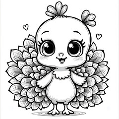 Fototapeta premium Cute Chick Coloring Page