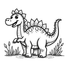 Cute Dinosaur Coloring Page