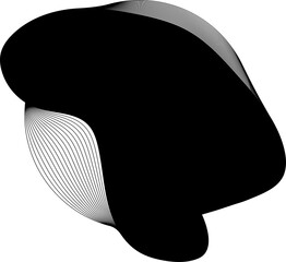 Circle blend emblem. Wavy dynamic line with frame