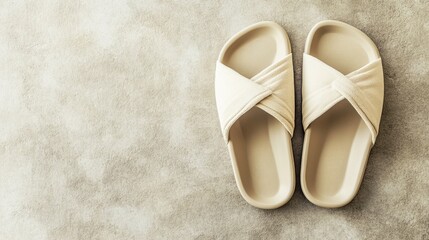 Cozy Indoor Slippers on Soft Background