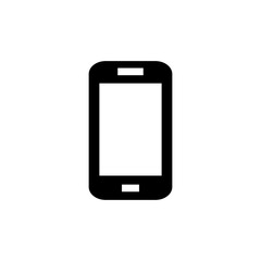 Black and white silhouette of a smartphone.