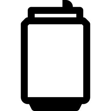 recommend clip art: A black and white icon of a can with a pull tab.