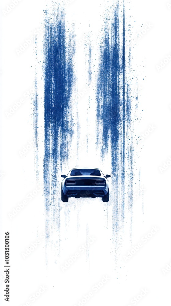 Poster Blue Abstract Car Background.