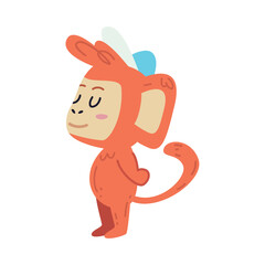 cute monkey with hat