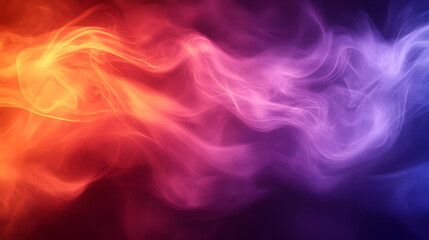 Fototapeta premium Abstract swirling smoke in vibrant colors of orange and purple.