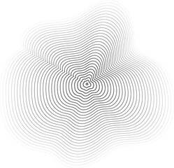 Circle dynamic line halftone fluid shape for tech, icon, symbol