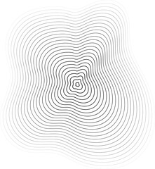 Circle dynamic line halftone fluid shape for tech, icon, symbol