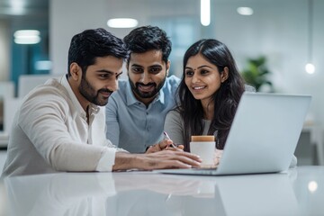 Professional indian businessteam working in modern office