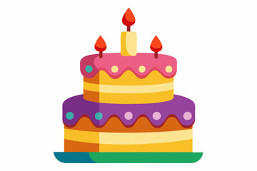  Beautiful birthday cake isolated on white background vector art illustration