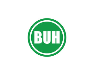 BUH logo design vector template. BUH