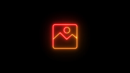 Vibrant Neon Glowing Graphic Card Icon: A Futuristic Design Element for Gaming and Technology, Perfect for Digital Art, Websites, and Presentations, Radiating Energy and Innovation