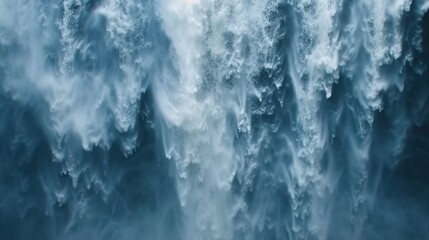 Fototapeta premium Majestic Waterfall Flowing Down in Serene Blue Tones