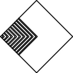 Square shape pixel icon 80s style