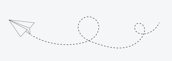 Paper Plane Glide, paper plane and pin. Flight, vacation, holiday, traveling,