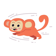 cartoon cute monkey icon