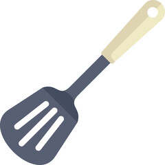 Simple vector illustration of a kitchen spatula with a wooden handle, perfect for illustrating cooking or serving