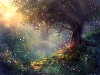 Enchanted Forest Path: A Dreamy Landscape