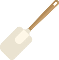 Minimalist vector illustration of a kitchen silicone spatula isolated on a white background