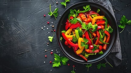 Colorful Fresh Vegetable Salad in Bowl
