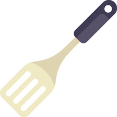 Kitchen spatula featuring a plastic handle, perfect for lifting and flipping food while cooking