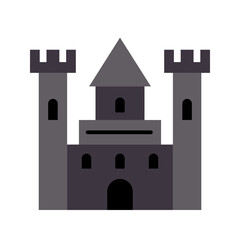 mansion castle Halloween, horror and Scary Flat Icon