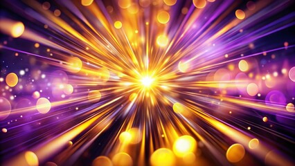 Obraz premium Colorful Light Explosion with Bokeh Effect in Purple and Yellow
