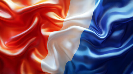 A silky representation of the French flag's colors.