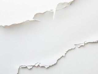 torn edges of crisp white paper create an artistic frame for a clean background, emphasizing texture and depth, inviting creativity and imagination in the viewer's mind
